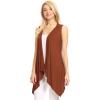 imageLock and Love Womens Sleeveless PrintSolid Draped Open Front Cardigan Vest Asymmetric Hem Plus SizeWsk1071rust