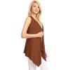 imageLock and Love Womens Sleeveless PrintSolid Draped Open Front Cardigan Vest Asymmetric Hem Plus SizeWsk1071rust
