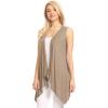imageLock and Love Womens Sleeveless PrintSolid Draped Open Front Cardigan Vest Asymmetric Hem Plus SizeWsk1071taupe