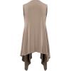 imageLock and Love Womens Sleeveless PrintSolid Draped Open Front Cardigan Vest Asymmetric Hem Plus SizeWsk1071taupe