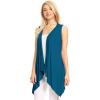 imageLock and Love Womens Sleeveless PrintSolid Draped Open Front Cardigan Vest Asymmetric Hem Plus SizeWsk1071teal
