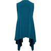 imageLock and Love Womens Sleeveless PrintSolid Draped Open Front Cardigan Vest Asymmetric Hem Plus SizeWsk1071teal