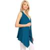imageLock and Love Womens Sleeveless PrintSolid Draped Open Front Cardigan Vest Asymmetric Hem Plus SizeWsk1071teal