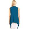 imageLock and Love Womens Sleeveless PrintSolid Draped Open Front Cardigan Vest Asymmetric Hem Plus SizeWsk1071teal
