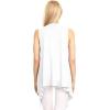 imageLock and Love Womens Sleeveless PrintSolid Draped Open Front Cardigan Vest Asymmetric Hem Plus SizeWsk1071white