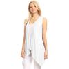 imageLock and Love Womens Sleeveless PrintSolid Draped Open Front Cardigan Vest Asymmetric Hem Plus SizeWsk1071white