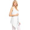 imageLock and Love Womens Sleeveless PrintSolid Draped Open Front Cardigan Vest Asymmetric Hem Plus SizeWsk1071white
