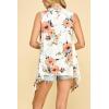 imageLock and Love Womens Sleeveless PrintSolid Draped Open Front Cardigan Vest Asymmetric Hem Plus SizeWsk1071whitefloral