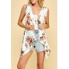 imageLock and Love Womens Sleeveless PrintSolid Draped Open Front Cardigan Vest Asymmetric Hem Plus SizeWsk1071whitefloral