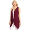 imageLock and Love Womens Sleeveless PrintSolid Draped Open Front Cardigan Vest Asymmetric Hem Plus SizeWsk1071wine