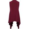 imageLock and Love Womens Sleeveless PrintSolid Draped Open Front Cardigan Vest Asymmetric Hem Plus SizeWsk1071wine