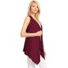 imageLock and Love Womens Sleeveless PrintSolid Draped Open Front Cardigan Vest Asymmetric Hem Plus SizeWsk1071wine