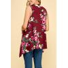 imageLock and Love Womens Sleeveless PrintSolid Draped Open Front Cardigan Vest Asymmetric Hem Plus SizeWsk1071winefloral