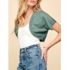 imageLock and Love Womens Versatile Open Front Lightweight Short Sleeve Bolero ShrugWsk1529huntergreen