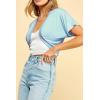 imageLock and Love Womens Versatile Open Front Lightweight Short Sleeve Bolero ShrugWsk1785aqua