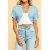 imageLock and Love Womens Versatile Open Front Lightweight Short Sleeve Bolero ShrugWsk1785aqua