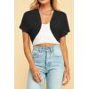 imageLock and Love Womens Versatile Open Front Lightweight Short Sleeve Bolero ShrugWsk1785black