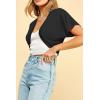 imageLock and Love Womens Versatile Open Front Lightweight Short Sleeve Bolero ShrugWsk1785black