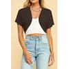 imageLock and Love Womens Versatile Open Front Lightweight Short Sleeve Bolero ShrugWsk1785brown