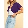 imageLock and Love Womens Versatile Open Front Lightweight Short Sleeve Bolero ShrugWsk1785darkpurple