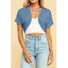 imageLock and Love Womens Versatile Open Front Lightweight Short Sleeve Bolero ShrugWsk1785denim