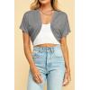 imageLock and Love Womens Versatile Open Front Lightweight Short Sleeve Bolero ShrugWsk1785hdg