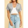 imageLock and Love Womens Versatile Open Front Lightweight Short Sleeve Bolero ShrugWsk1785heathergrey