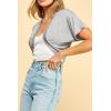 imageLock and Love Womens Versatile Open Front Lightweight Short Sleeve Bolero ShrugWsk1785heathergrey