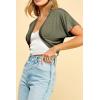 imageLock and Love Womens Versatile Open Front Lightweight Short Sleeve Bolero ShrugWsk1785olive