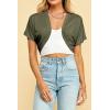 imageLock and Love Womens Versatile Open Front Lightweight Short Sleeve Bolero ShrugWsk1785olive