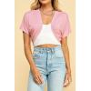 imageLock and Love Womens Versatile Open Front Lightweight Short Sleeve Bolero ShrugWsk1785pink