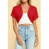imageLock and Love Womens Versatile Open Front Lightweight Short Sleeve Bolero ShrugWsk1785red
