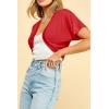 imageLock and Love Womens Versatile Open Front Lightweight Short Sleeve Bolero ShrugWsk1785red