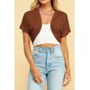 imageLock and Love Womens Versatile Open Front Lightweight Short Sleeve Bolero ShrugWsk1785rust