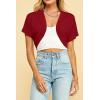 imageLock and Love Womens Versatile Open Front Lightweight Short Sleeve Bolero ShrugWsk1785wine