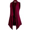 imageLL WSK2108 Womens Drape Front Open Cardigan Long Sleeve Irregular Hem S5XL Plus Size M Wine