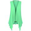 imageLock and Love Womens Sleeveless PrintSolid Draped Open Front Cardigan Vest Asymmetric Hem Plus SizeWsk1071mint