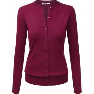 imageLL Womens Keep It Classic Round CardiganWsk781burgundy