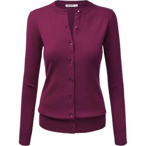imageLL Womens Keep It Classic Round CardiganWsk781magenta