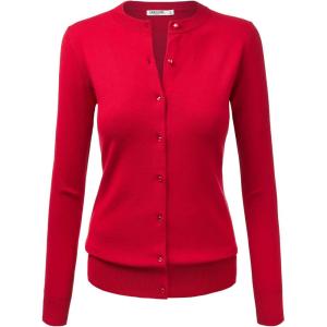 imageLL Womens Keep It Classic Round CardiganWsk781red