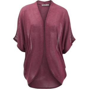 imageLock and Love Kimono Style Womens Short Sleeve OpenFront Batwing Cardigan Loose fitLight Maroon