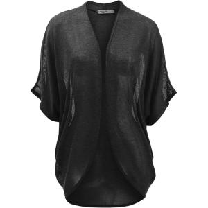 imageLock and Love Kimono Style Womens Short Sleeve OpenFront Batwing Cardigan Loose fitWsk1528black