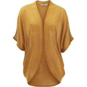 imageLock and Love Kimono Style Womens Short Sleeve OpenFront Batwing Cardigan Loose fitWsk1528mustard