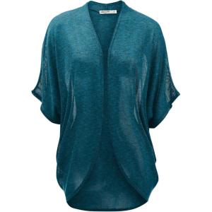 imageLock and Love Kimono Style Womens Short Sleeve OpenFront Batwing Cardigan Loose fitWsk1528tealblack