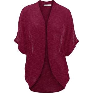imageLock and Love Kimono Style Womens Short Sleeve OpenFront Batwing Cardigan Loose fitWsk1528whiteburgundy