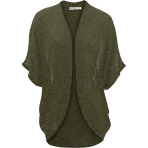 imageLock and Love Kimono Style Womens Short Sleeve OpenFront Batwing Cardigan Loose fitWsk1528whiteolive
