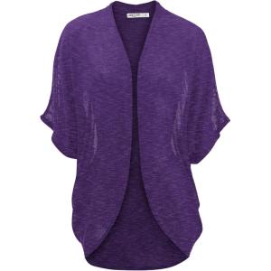imageLock and Love Kimono Style Womens Short Sleeve OpenFront Batwing Cardigan Loose fitWsk1528whitepurple