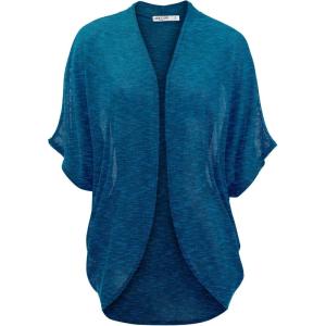 imageLock and Love Kimono Style Womens Short Sleeve OpenFront Batwing Cardigan Loose fitWsk1528whiteteal