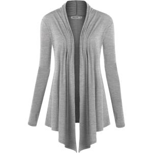 imageLock and Love Womens Draped Front Open Asymmetrical Cardigan  Casual Long Sleeve Lightweight DusterWsk850heathergrey
