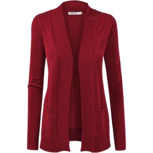 imageLock and Love Womens Open Front Knit CardiganWsk926burgundy